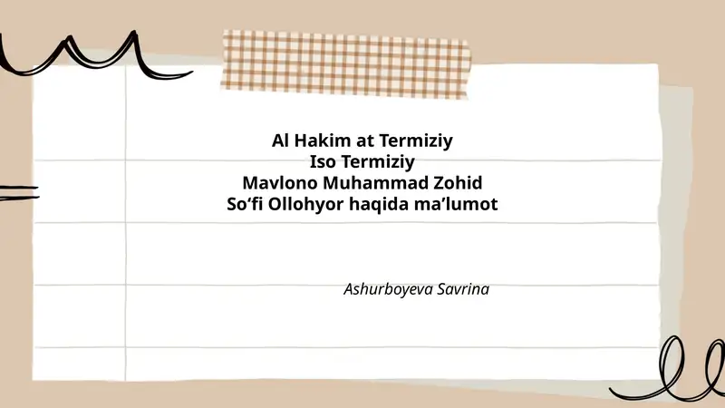 Al Hakim at Termiziyning asarlari