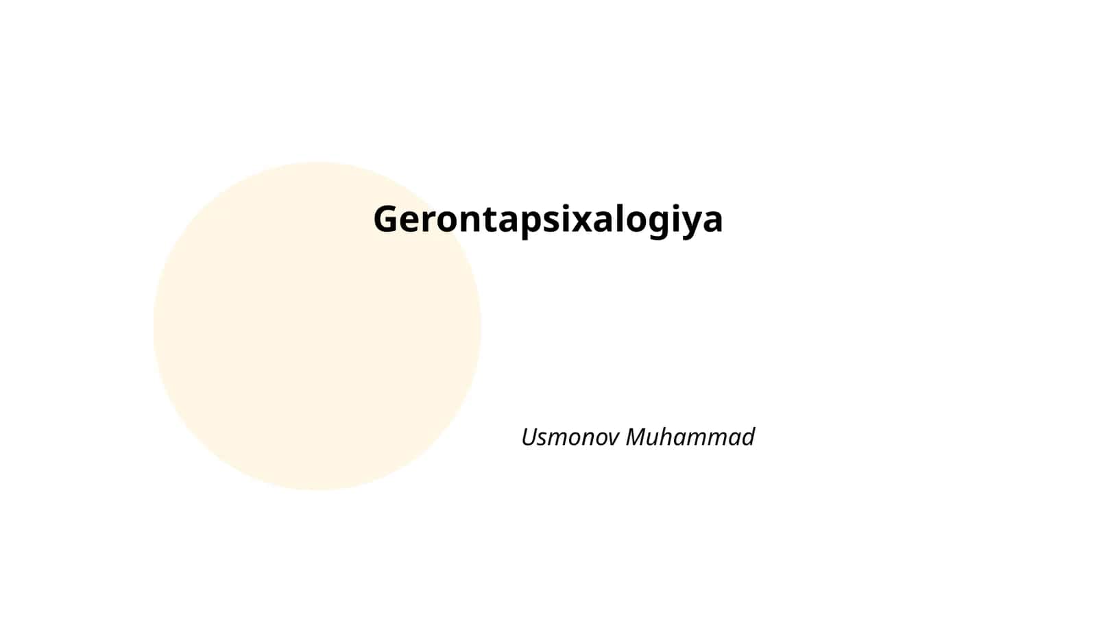 Gerontapsixalogiya