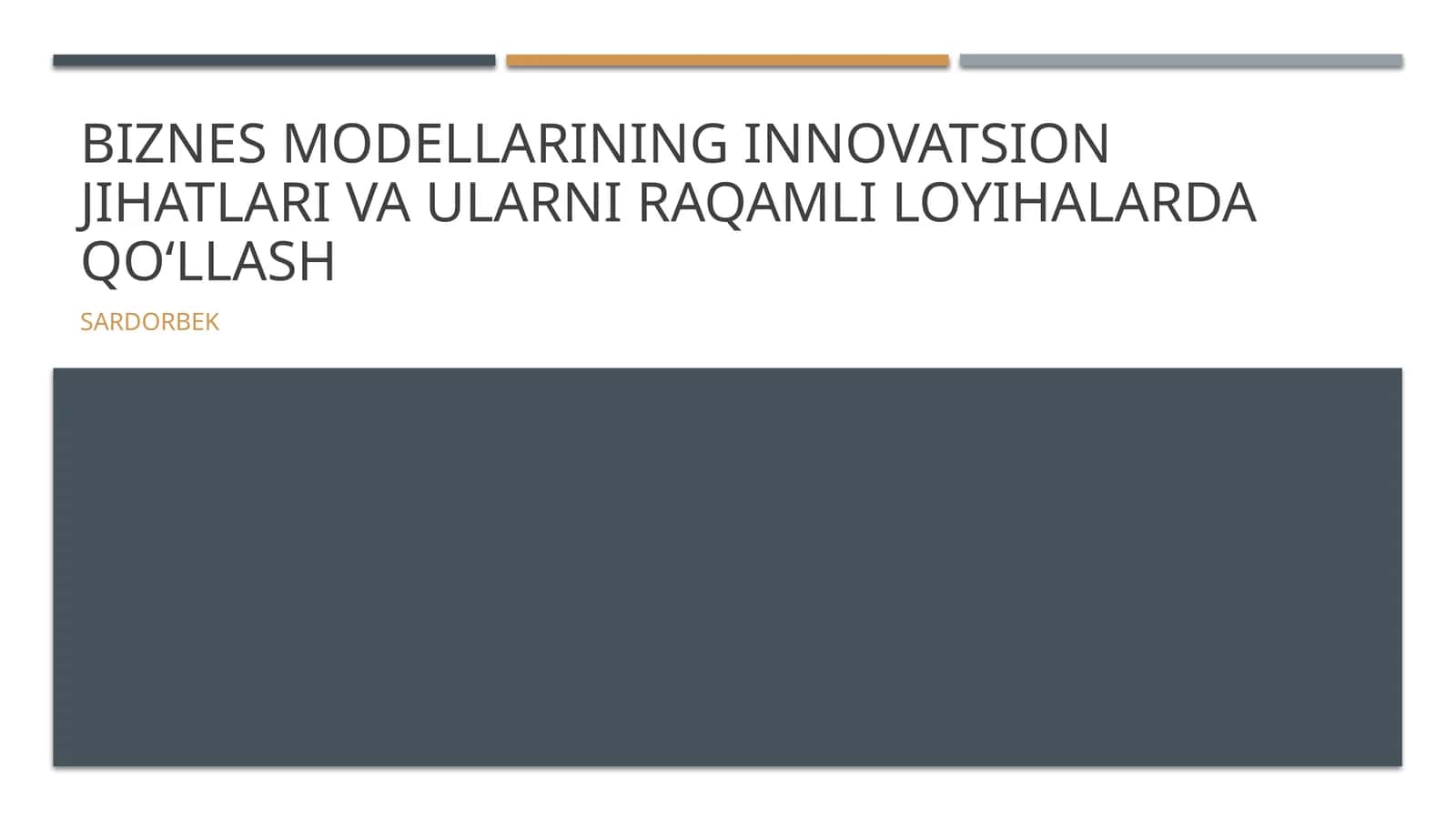 Innovatsion Biznes Modellari