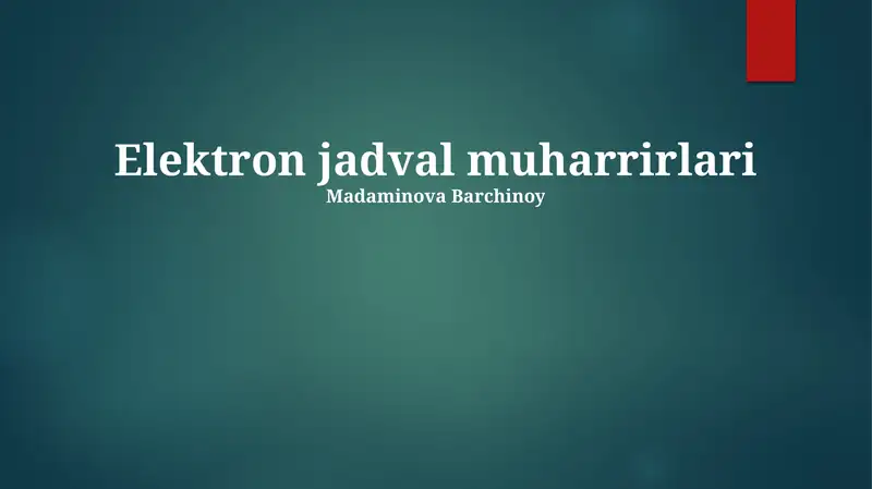 Elektron jadval muharrirlari
