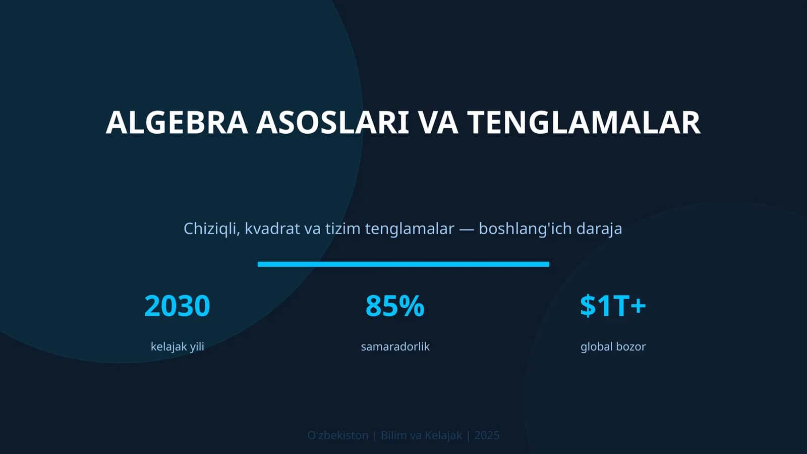 ALGEBRA ASOSLARI VA TENGLAMALAR
