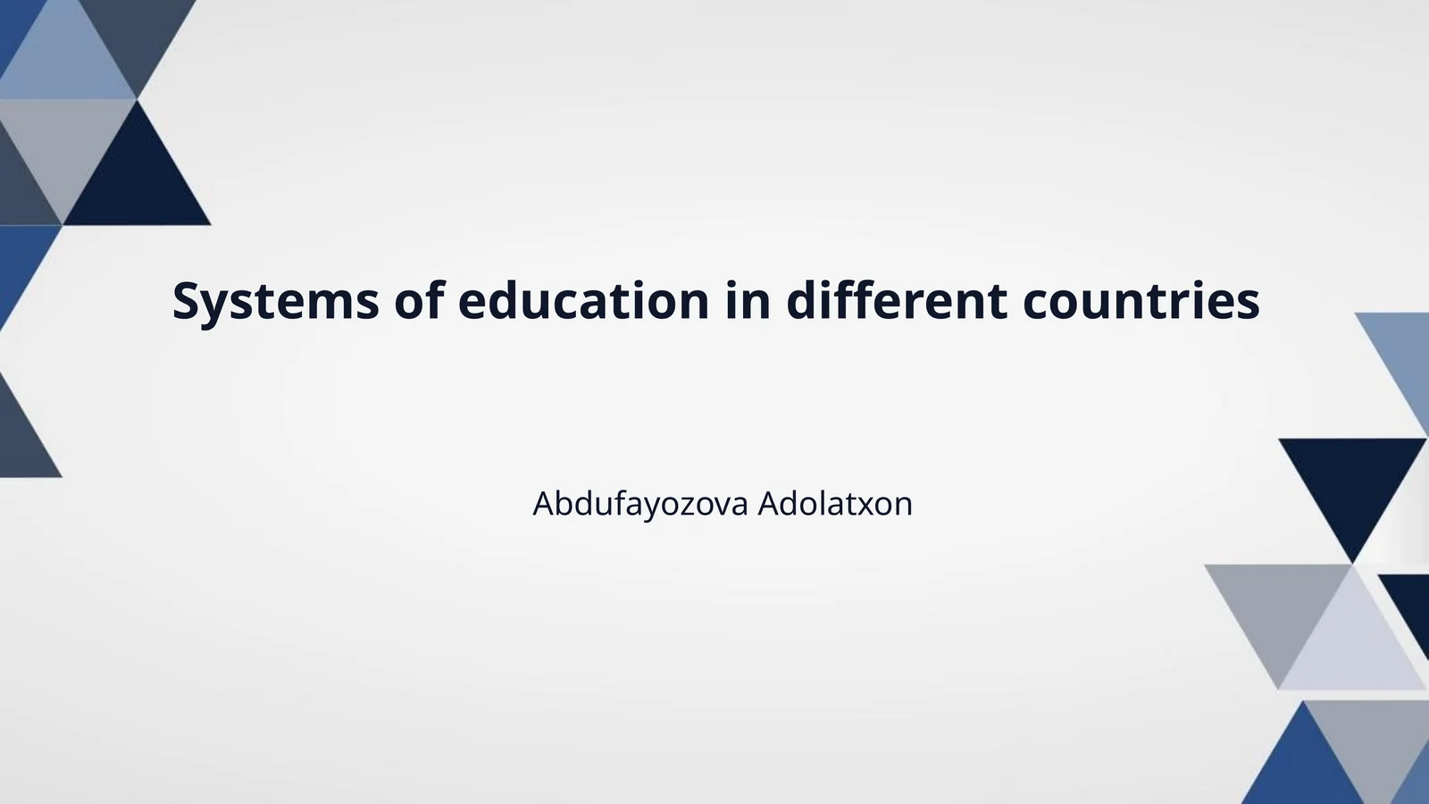 Systems of education in different countries