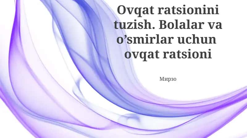 Ovqat ratsioni