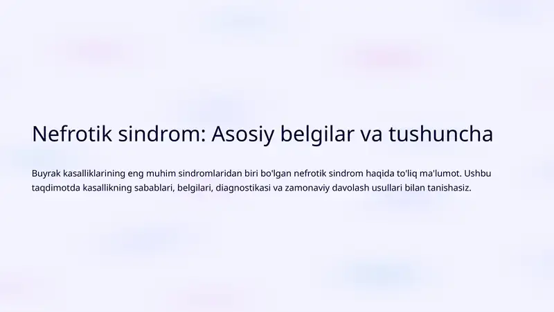 Nefrotik sindrom