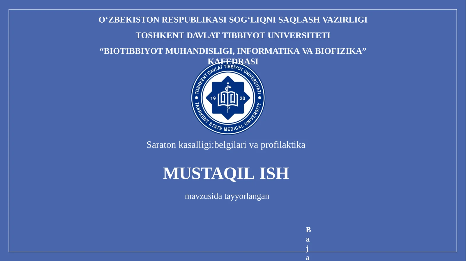 Saraton kasalligi:belgilari va profilaktika