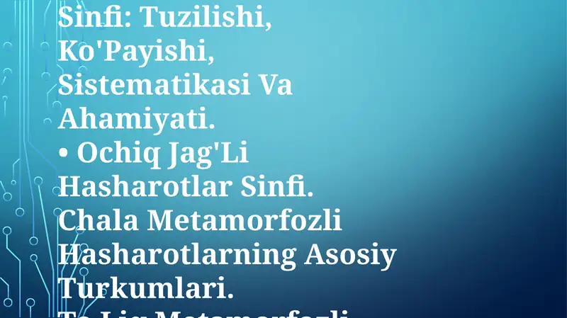 Hasharotlar Katta Sinfi: Vakillarining Tuzilishi Va Ko'Payishi