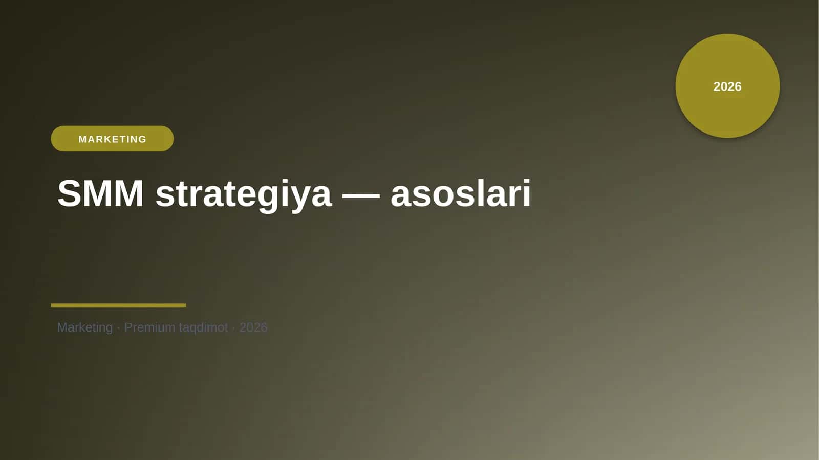 SMM strategiya — asoslari