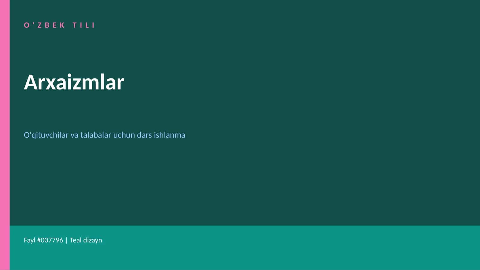 O'ZBEK TILI Arxaizmlar