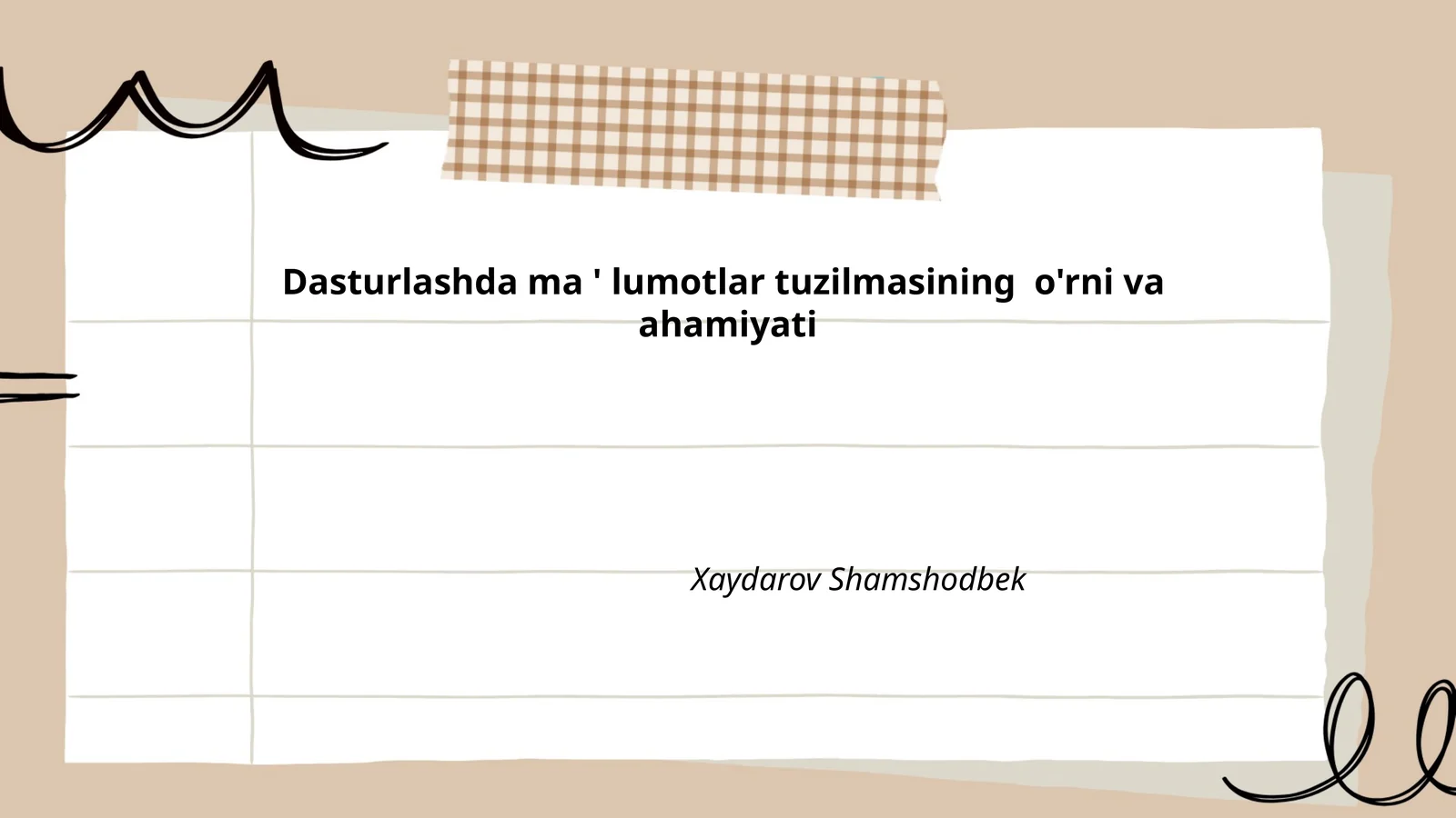 Ma'lumotlar tuzilmasi tushunchasi