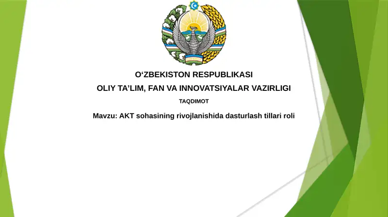 Dasturlash tillarining ICT sanoatidagi roli