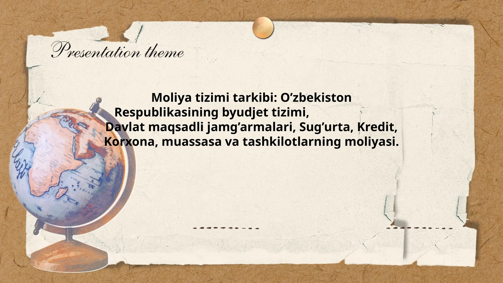 Moliya tizimi tarkibi