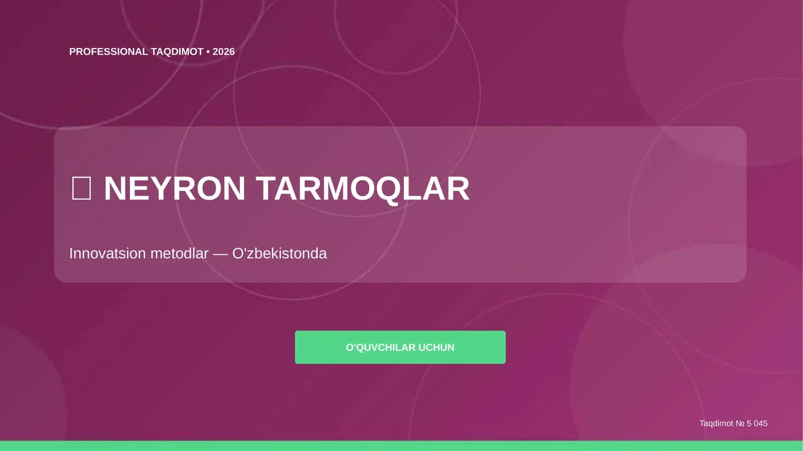 NEYRON TARMOQLAR
