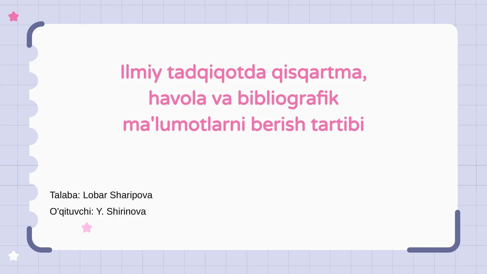 Ilmiy tadqiqotda qisqartma, havola va bibliografik ma'lumotlarni berish tartibi