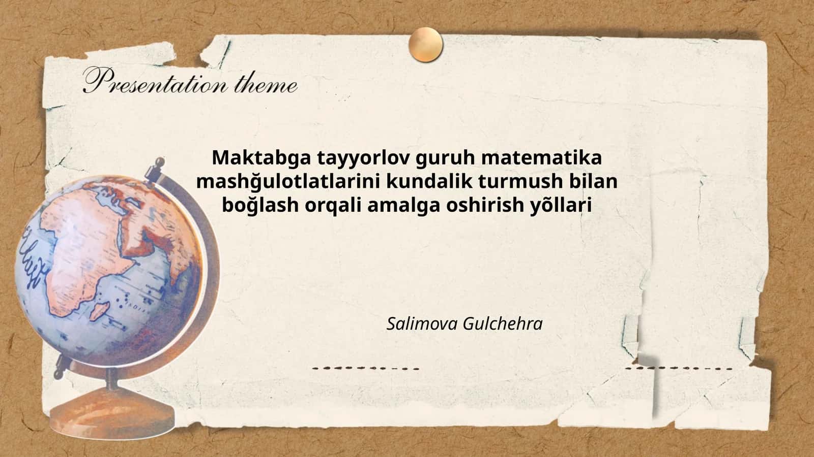 Maktabga tayyorlov guruh matematika mashğulotlatlarini kundalik turmush bilan boğlash orqali amalga oshirish yõllari