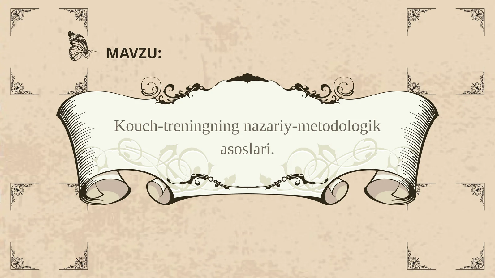 Kouch-treningning nazariy-
metodologik asoslari.