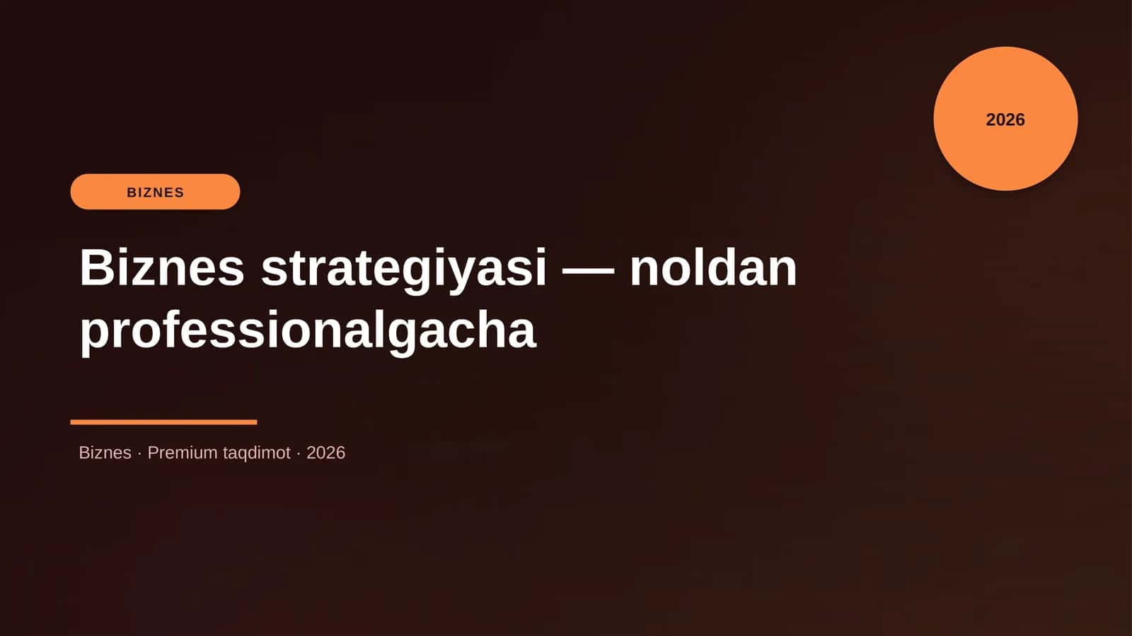 Biznes strategiyasi — noldan professionalgacha