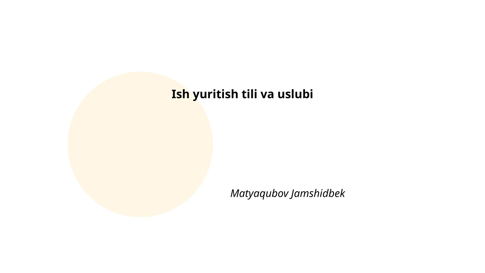 Ish yuritish tili va uslubi