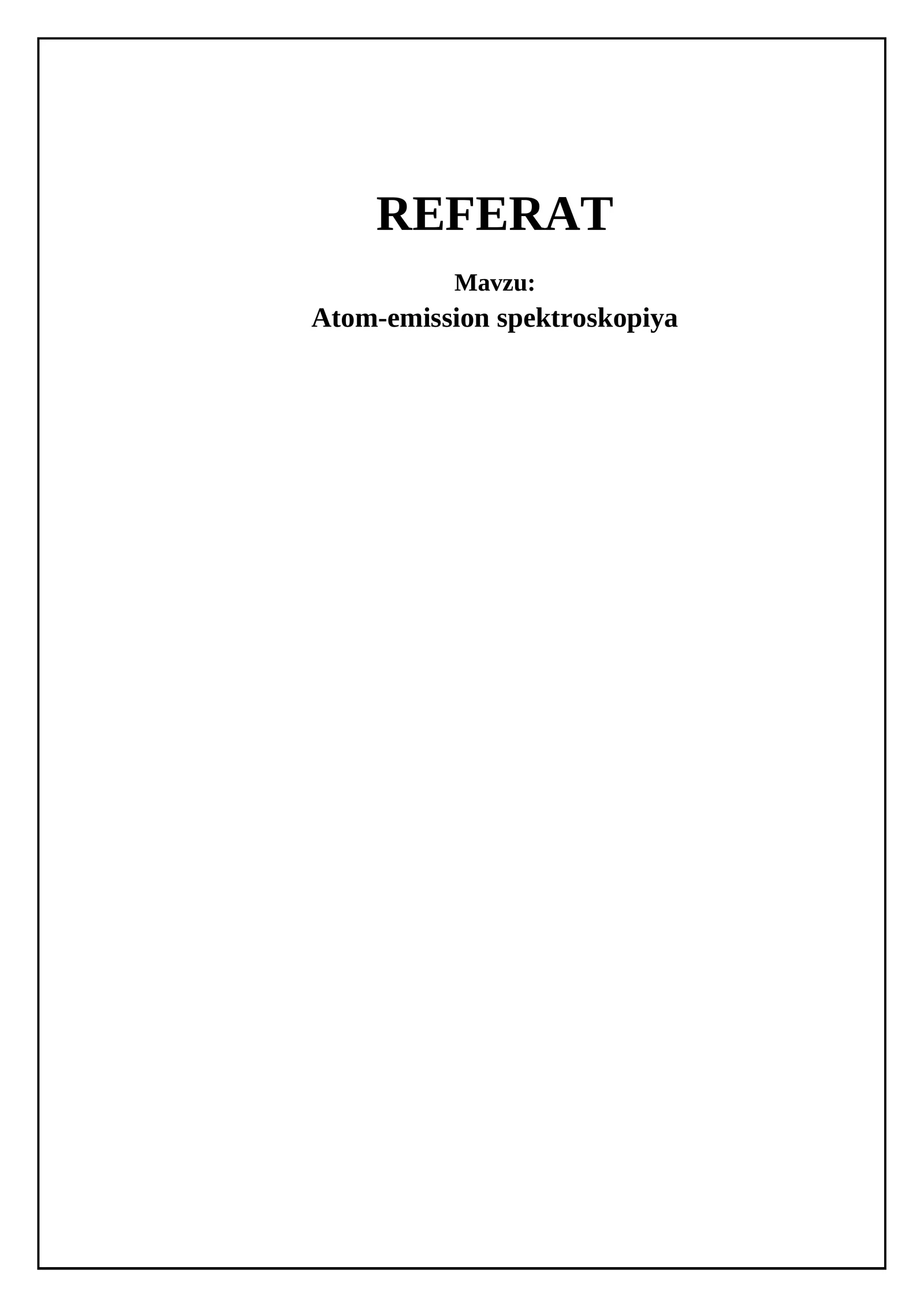Atom-emission spektroskopiya
