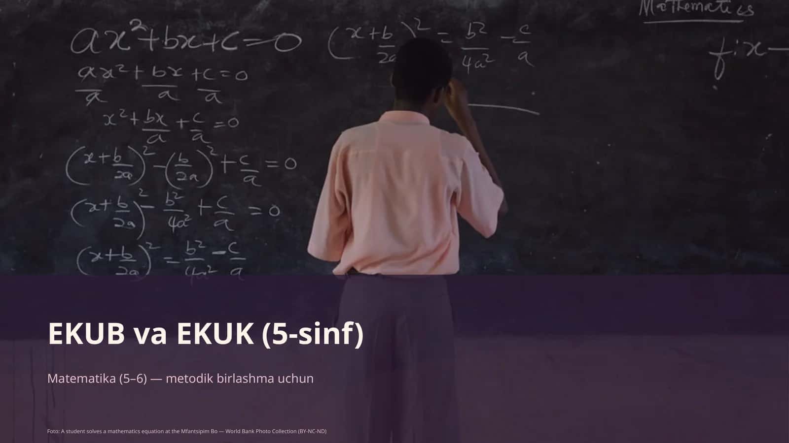 EKUB va EKUK (5-sinf)