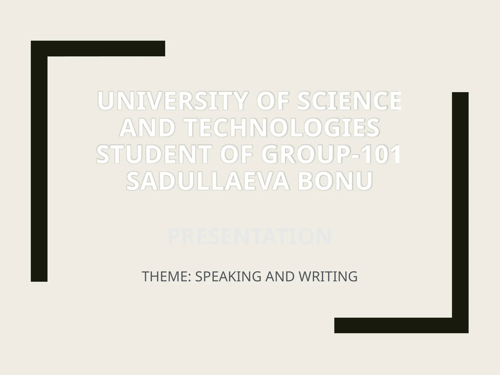 Speaking and writing