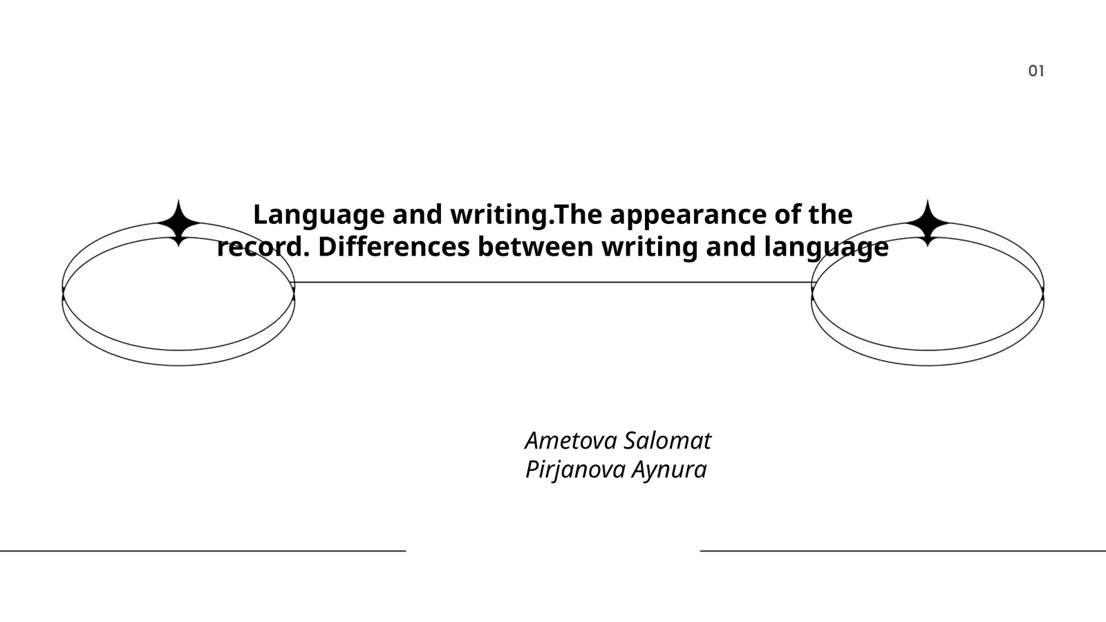 Language and Writing: The Appearance of the Record. Differences Between Writing and Language