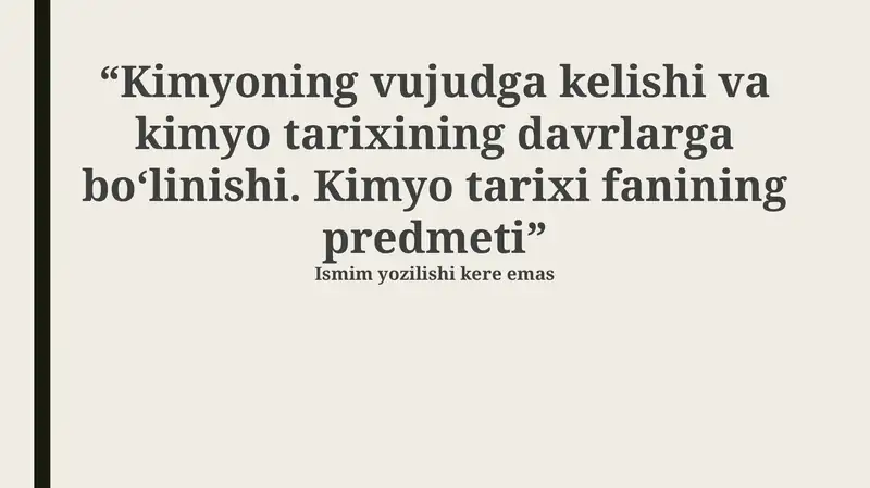 Kimyo tarixi