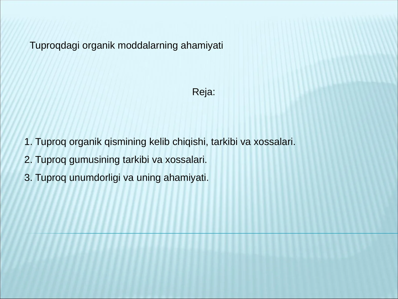 Tuproqda organik moddalar