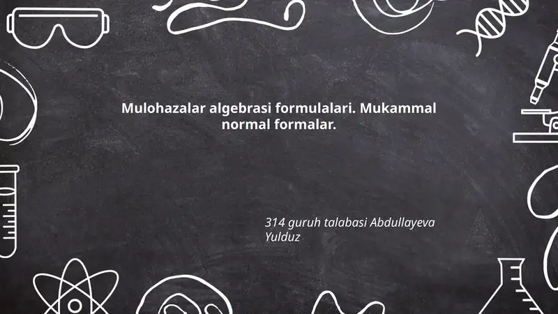 Mulohazalar algebrasining asosiy amallari va belgilari