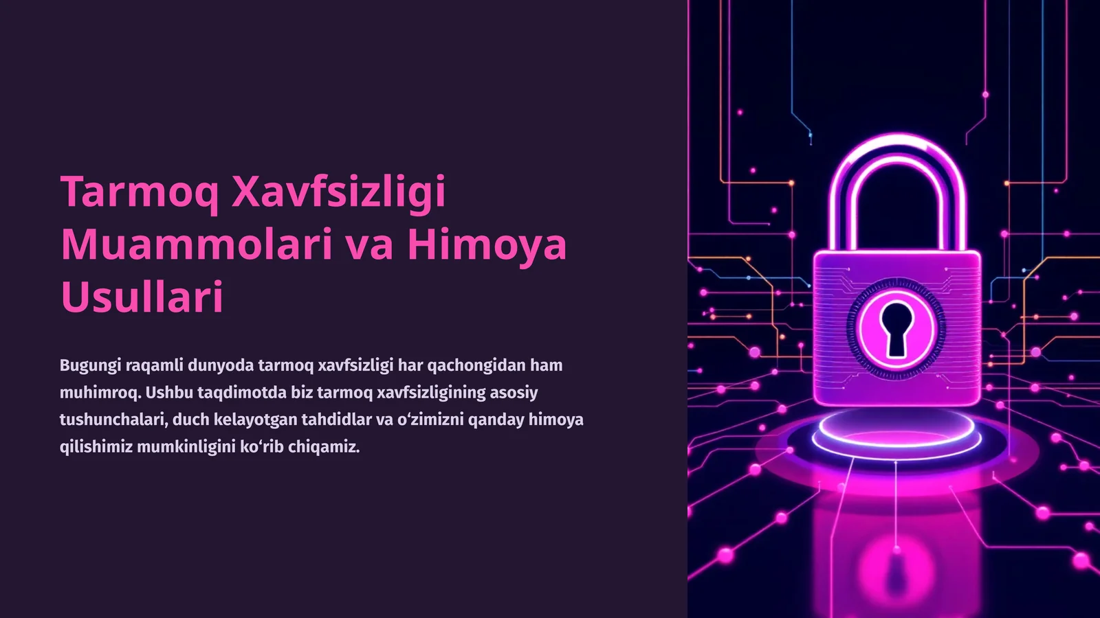 Tarmoq Xavfsizligi Muammolari va Himoya Usullari