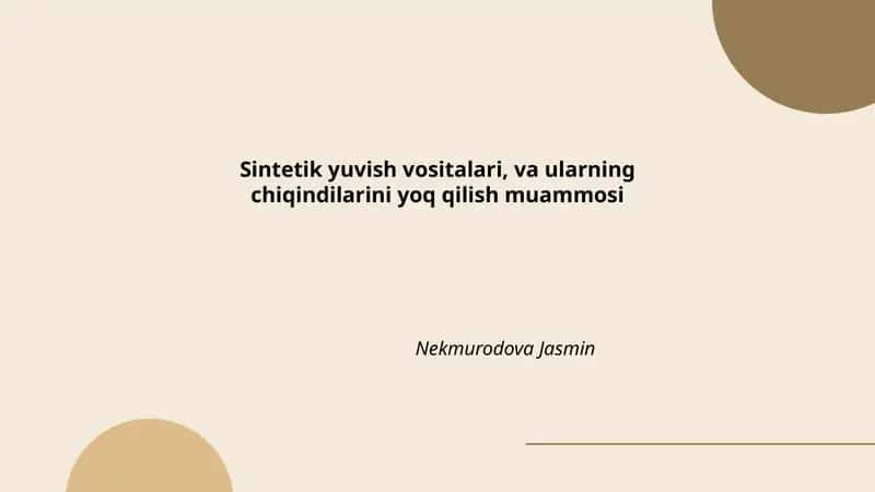 Sintetik yuvish vositalari
