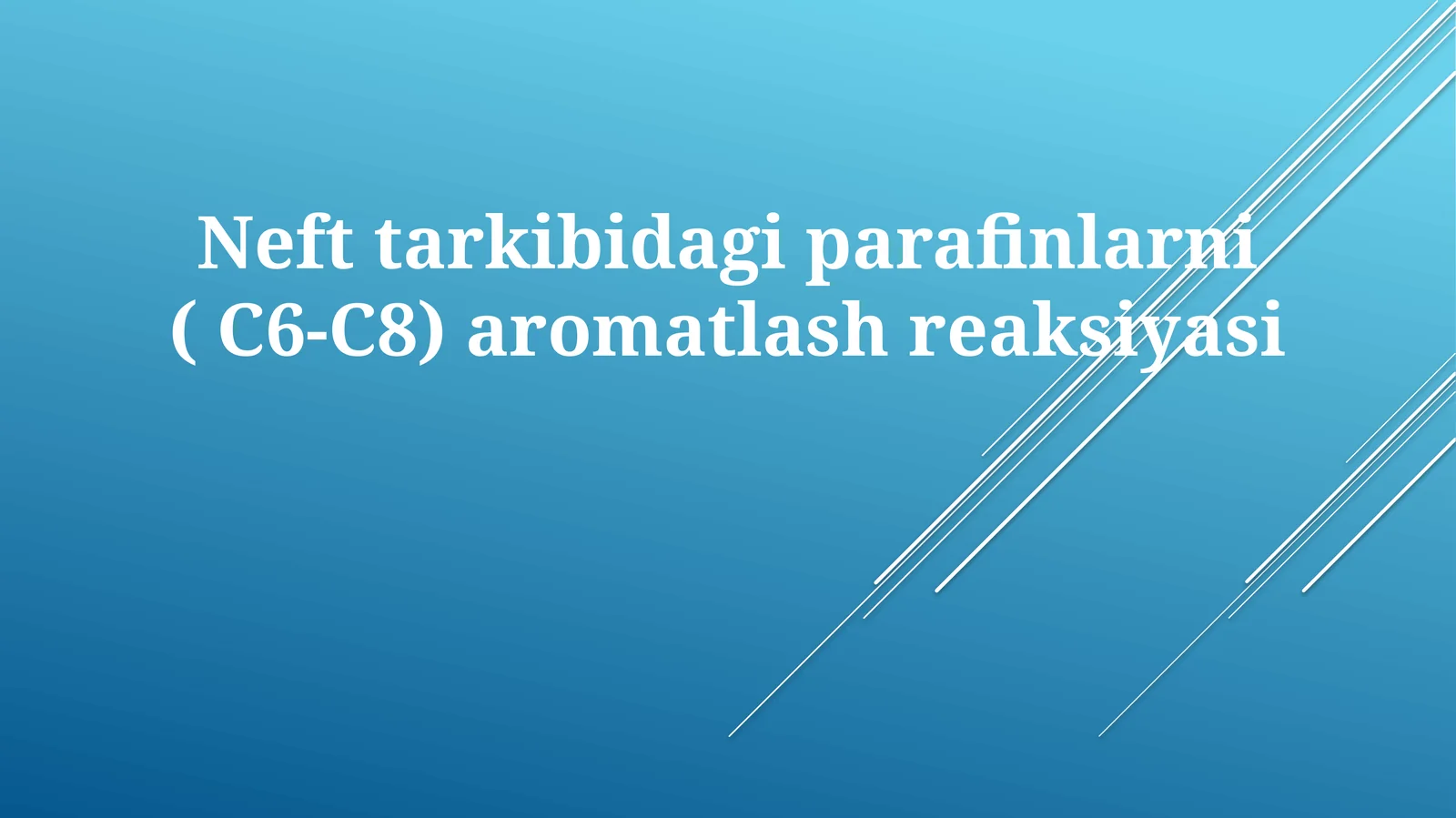 Neft tarkibidagi parafinlarni (C6-C8) aromatlash reaksiyasi