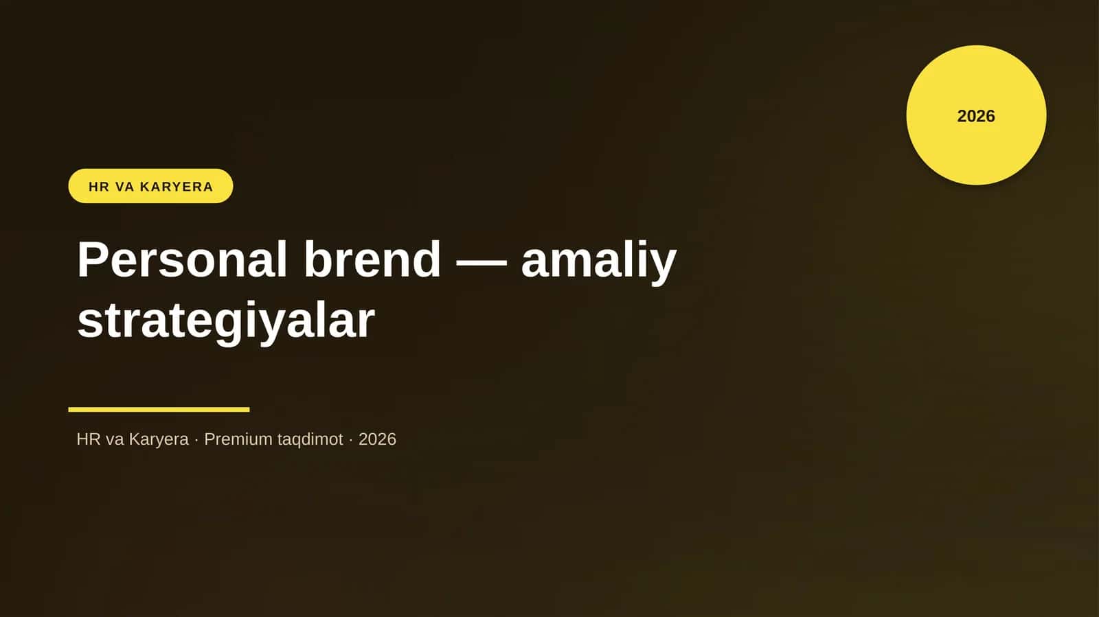 Personal brend — amaliy strategiyalar