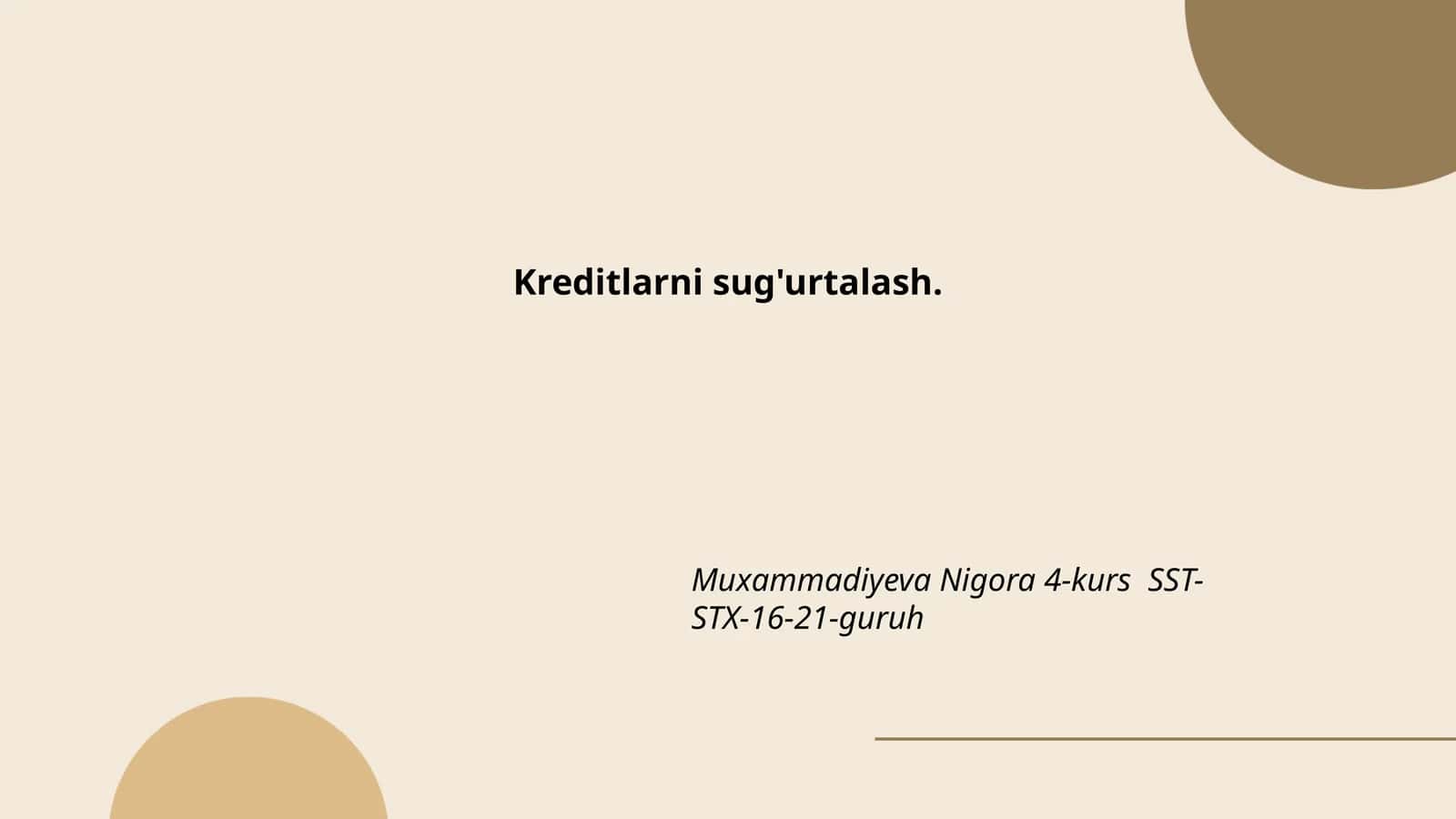 Kreditlarni sug'urtalash