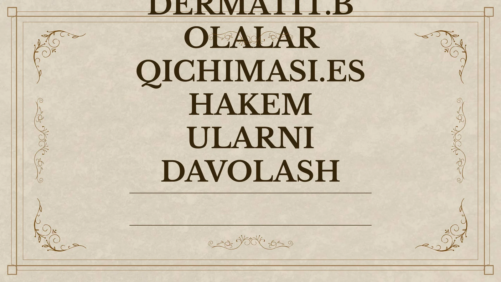 ATOPIK DERMATIT.BOLALAR QICHIMASI.ESHAKEM ULARNI DAVOLASH