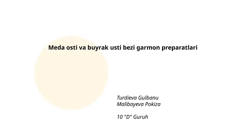 Meda osti va buyrak usti bezi garmon preparatlari