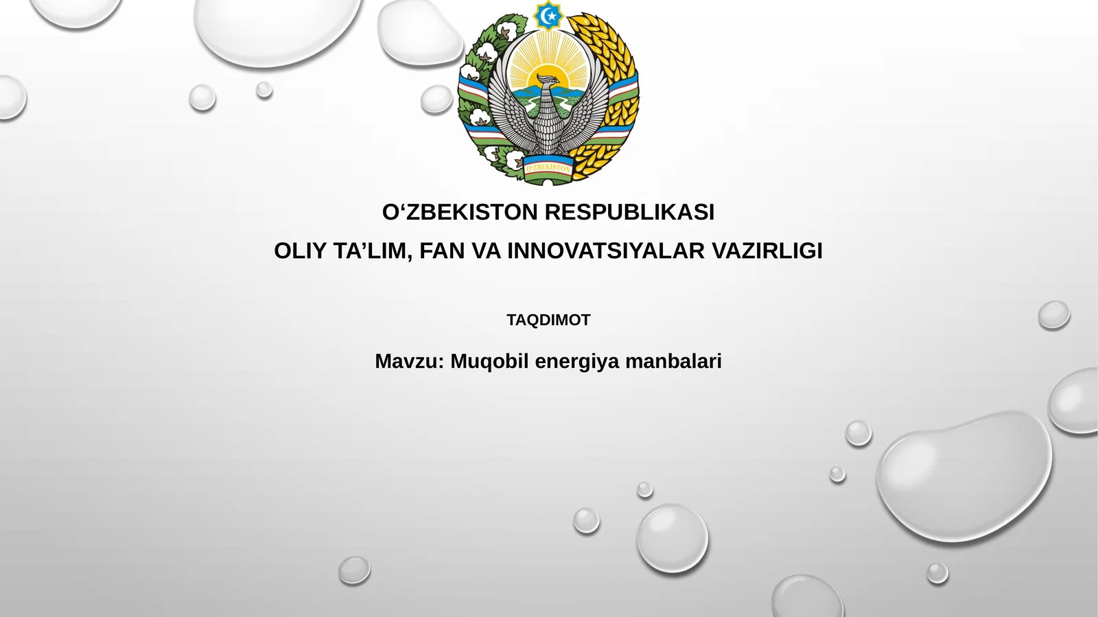 Muqobil energiya manbalarini tahlil qilish