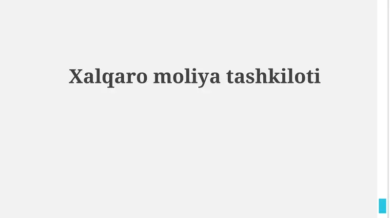 Xalqaro moliya tashkiloti
