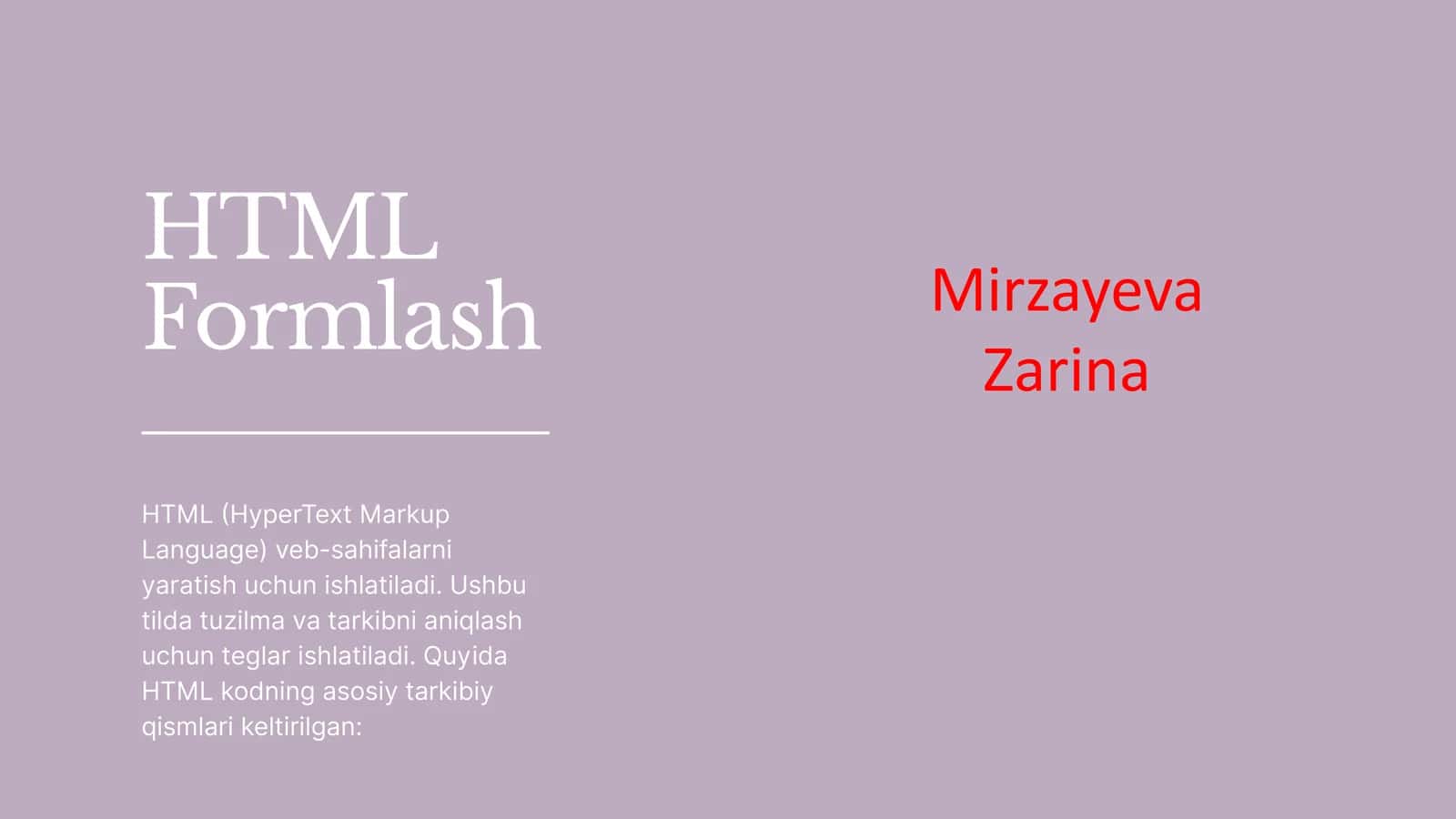 HTML Formlash