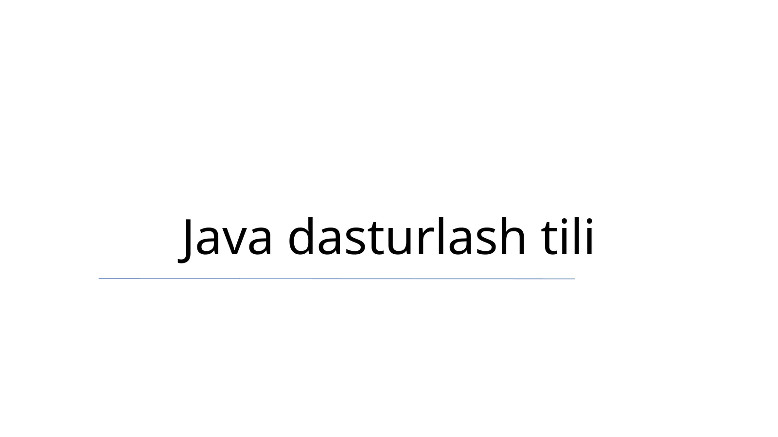 Java dasturlash tili
