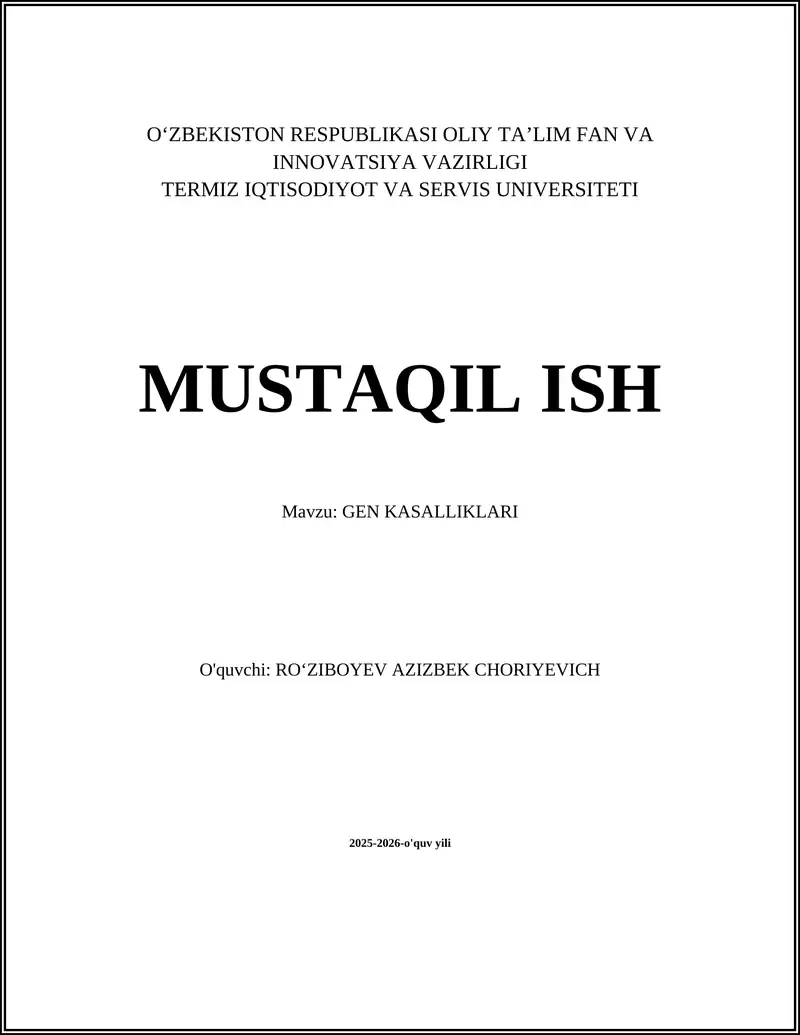 GEN KASALLIKLARI