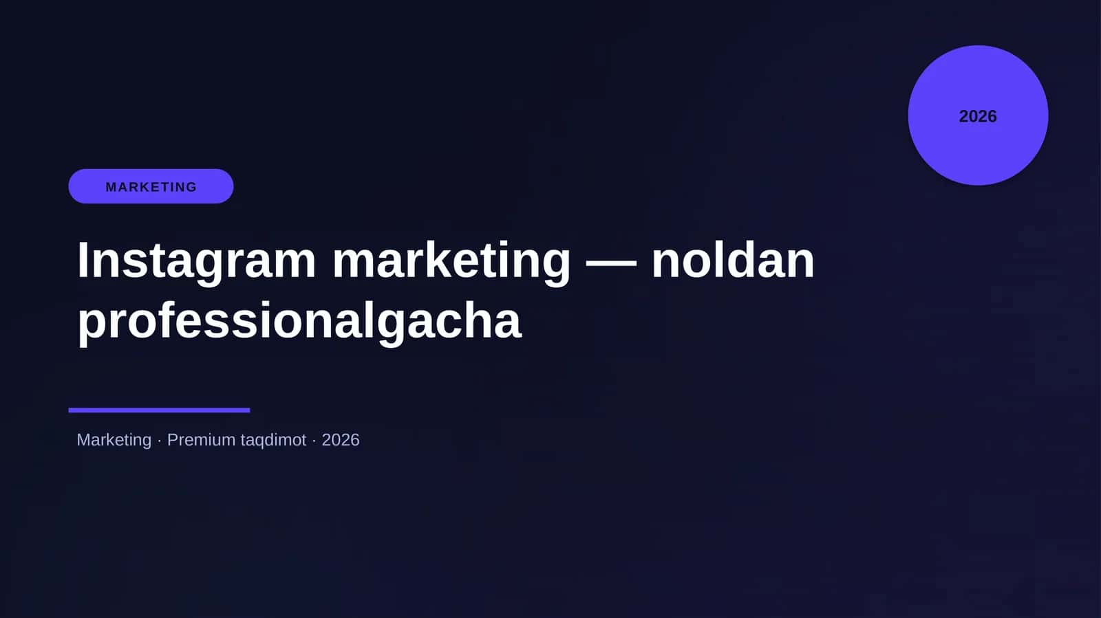Instagram marketing — noldan professionalgacha