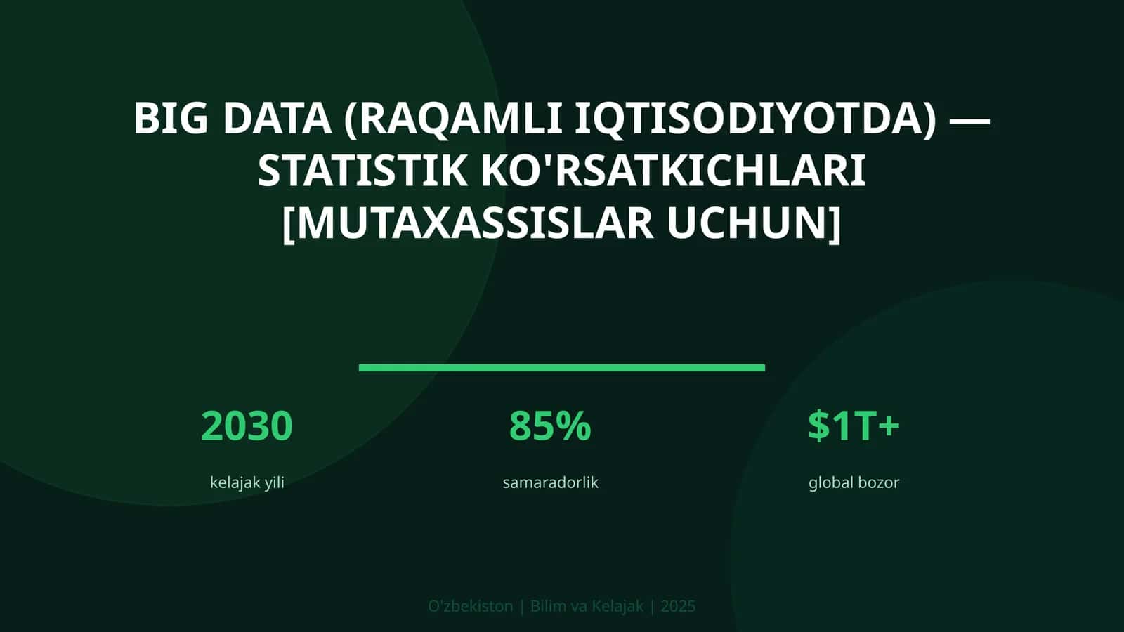 Big Data (raqamli iqtisodiyotda) — statistik ko'rsatkichlari [mutaxassislar uchun]