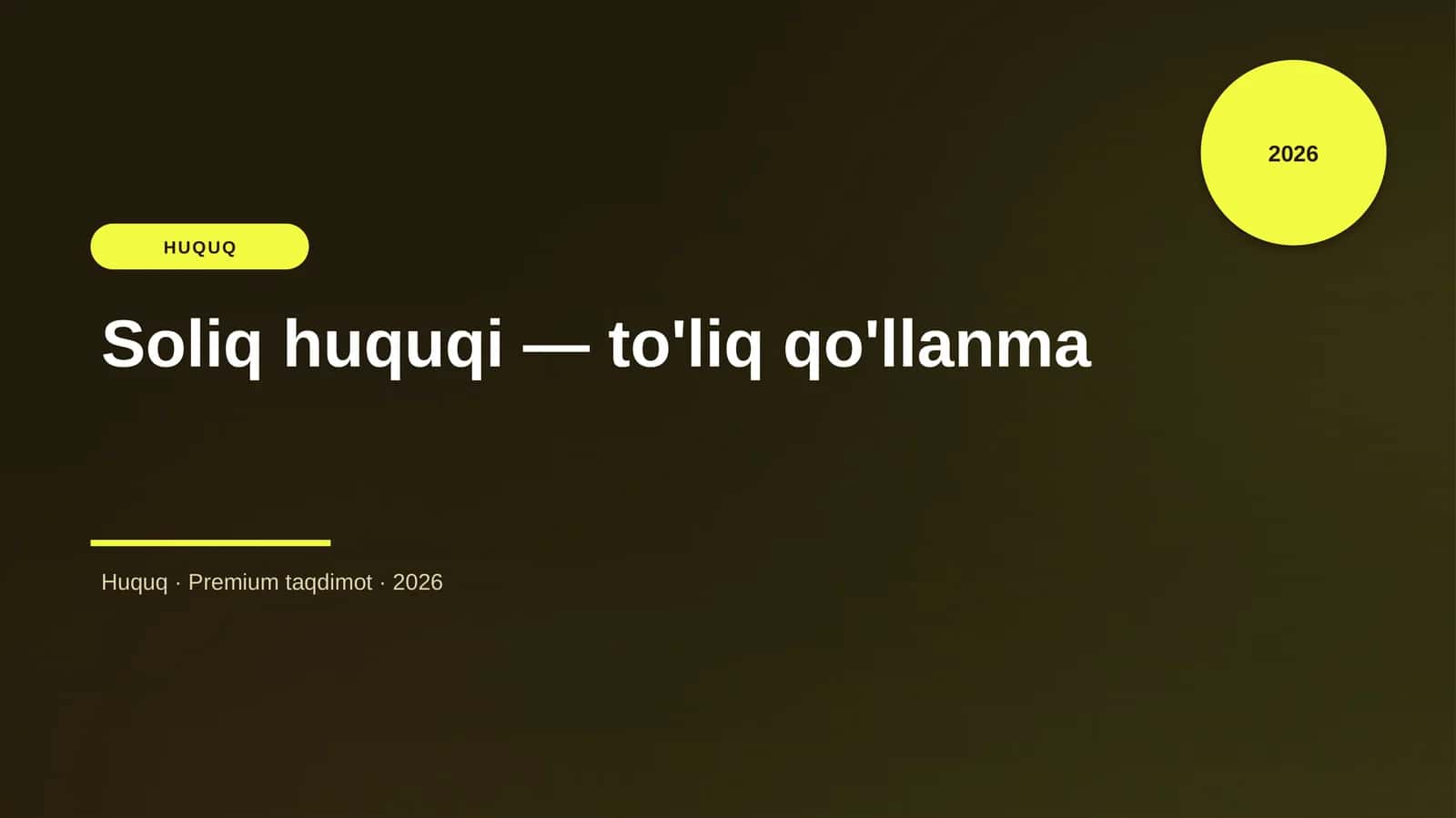 Soliq huquqi — to'liq qo'llanma