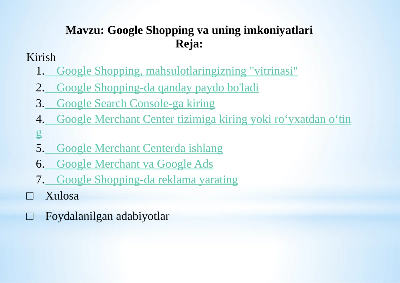 Google Shopping va uning imkoniyatlari