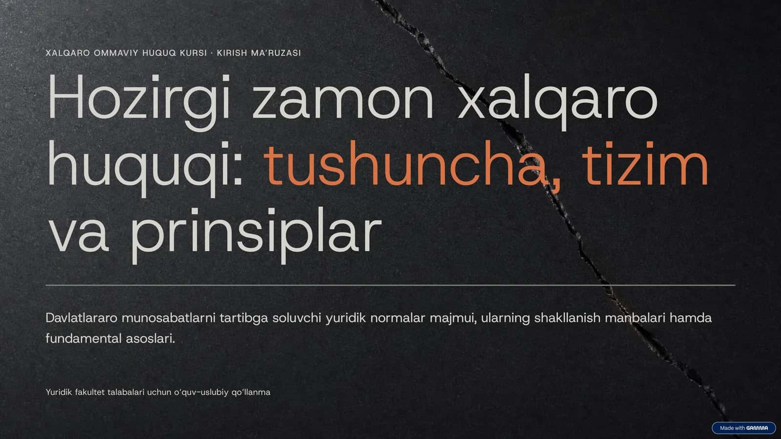 XALQARO OMMAVIY HUQUQ KURSI