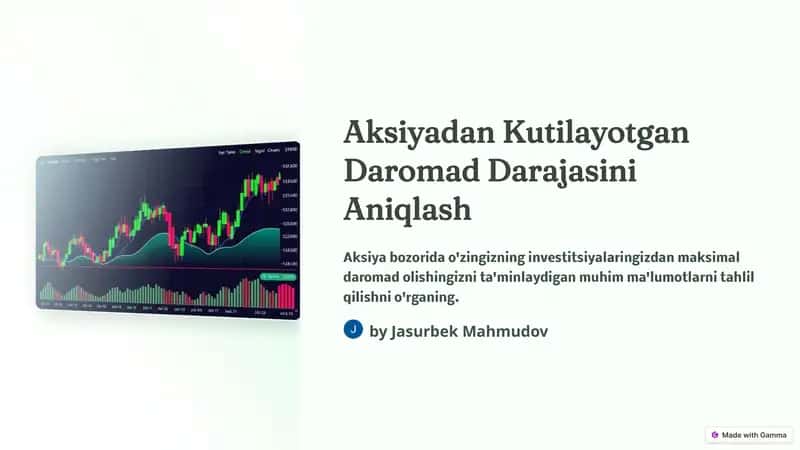 Aksiyadan kutilayotgan daromad