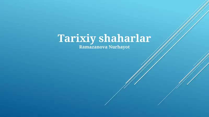 Tarixiy shaharlar