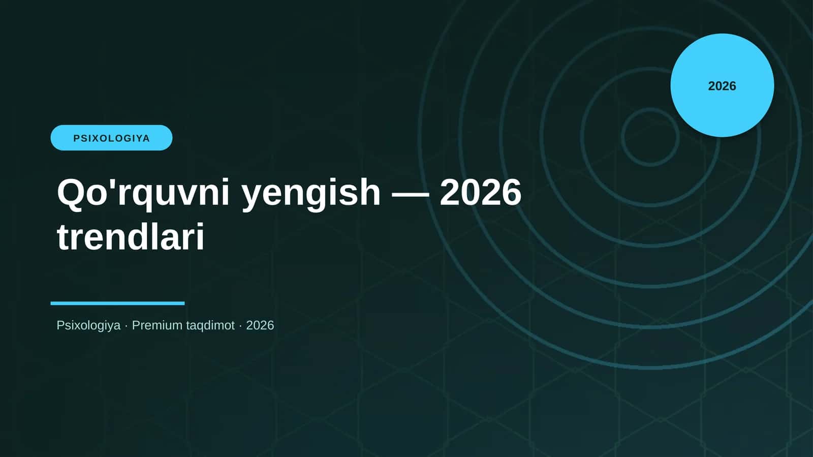 Qo'rquvni yengish — 2026 trendlari