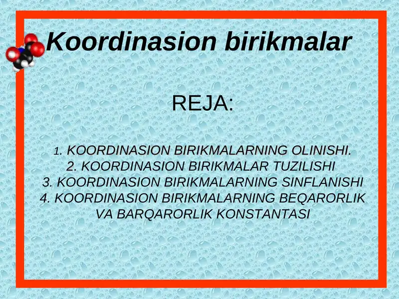 Koordinasion birikmalar
