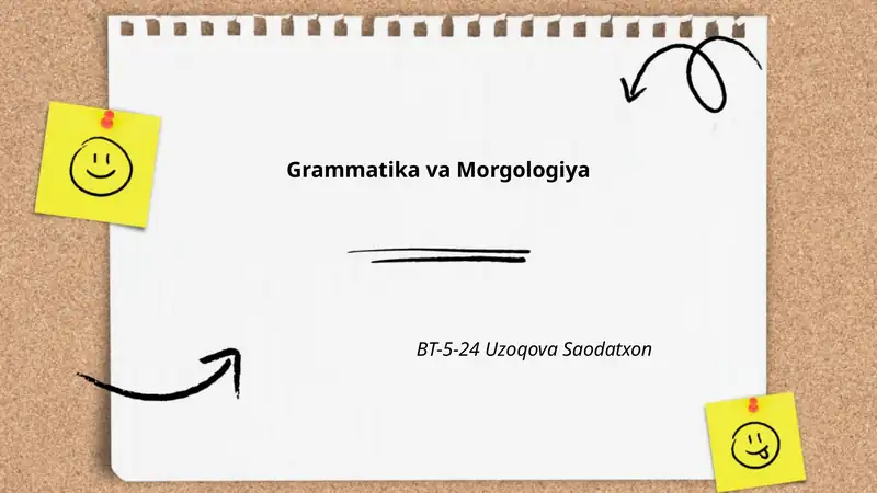 Grammatika va Morgologiya BT-5-24 Uzoqova Saodatxon